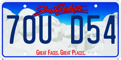 SD license plate 70UD54