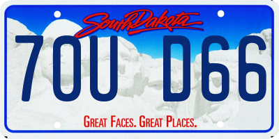 SD license plate 70UD66