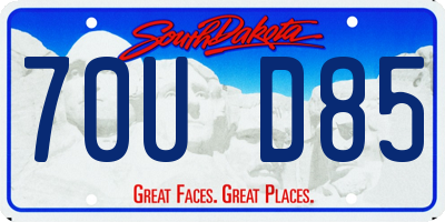 SD license plate 70UD85