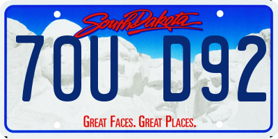 SD license plate 70UD92