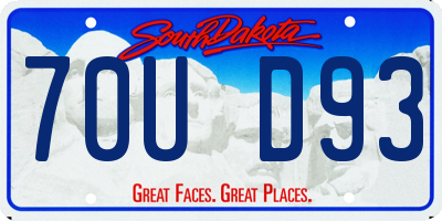 SD license plate 70UD93