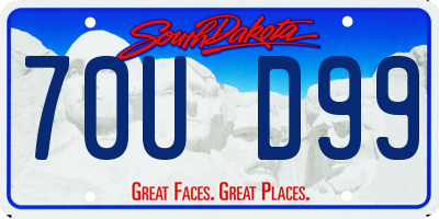 SD license plate 70UD99