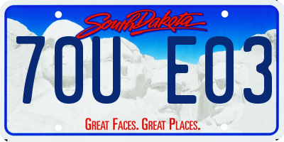 SD license plate 70UE03