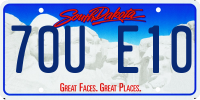 SD license plate 70UE10