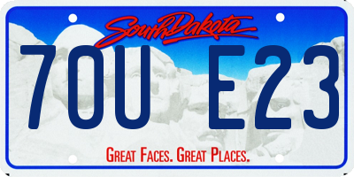 SD license plate 70UE23