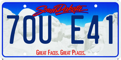 SD license plate 70UE41