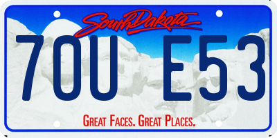 SD license plate 70UE53