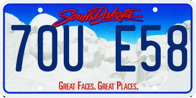 SD license plate 70UE58
