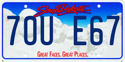 SD license plate 70UE67