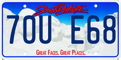 SD license plate 70UE68