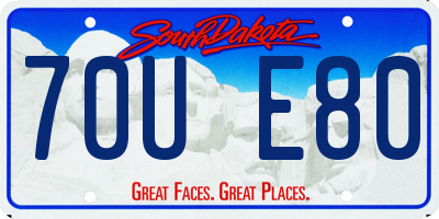 SD license plate 70UE80