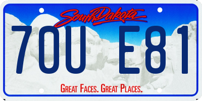 SD license plate 70UE81