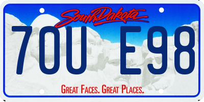 SD license plate 70UE98