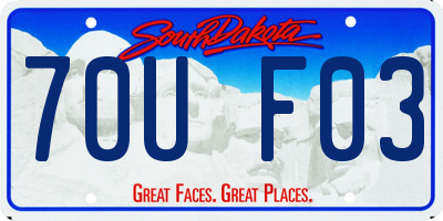 SD license plate 70UF03