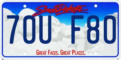 SD license plate 70UF80