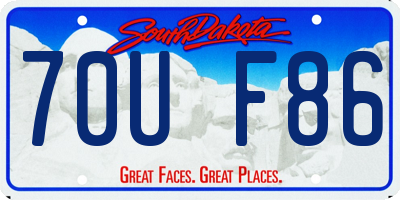 SD license plate 70UF86