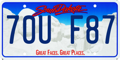 SD license plate 70UF87