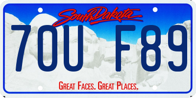 SD license plate 70UF89