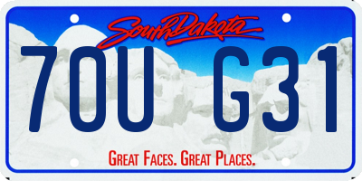 SD license plate 70UG31