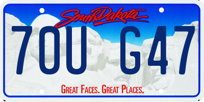 SD license plate 70UG47