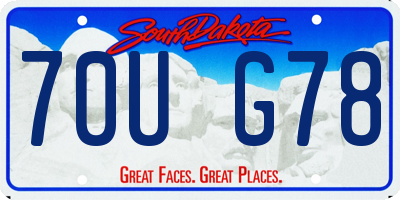 SD license plate 70UG78