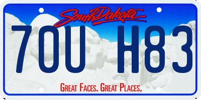 SD license plate 70UH83