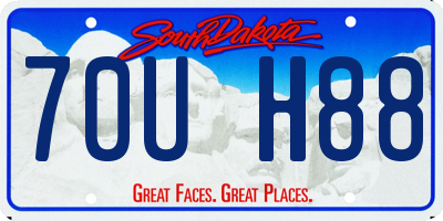 SD license plate 70UH88