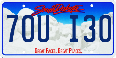 SD license plate 70UI30