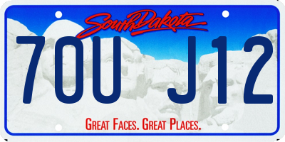 SD license plate 70UJ12