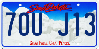 SD license plate 70UJ13