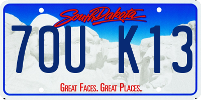 SD license plate 70UK13