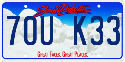 SD license plate 70UK33