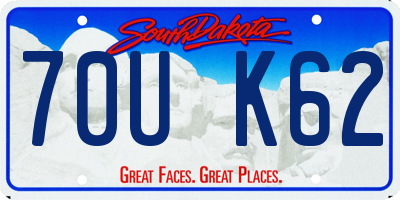 SD license plate 70UK62
