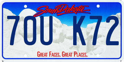 SD license plate 70UK72