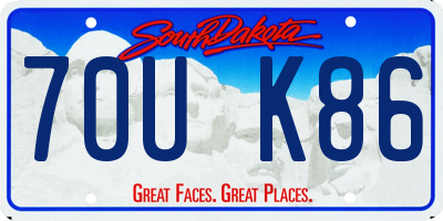 SD license plate 70UK86