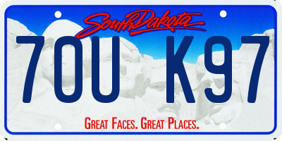 SD license plate 70UK97