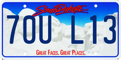 SD license plate 70UL13