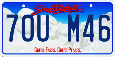 SD license plate 70UM46