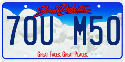 SD license plate 70UM50
