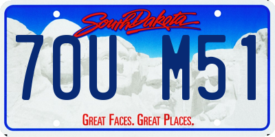 SD license plate 70UM51
