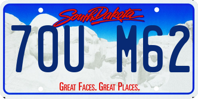 SD license plate 70UM62