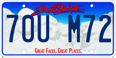 SD license plate 70UM72