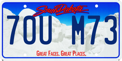SD license plate 70UM73