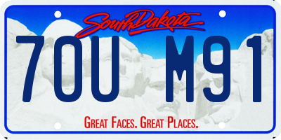 SD license plate 70UM91