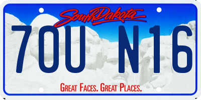 SD license plate 70UN16