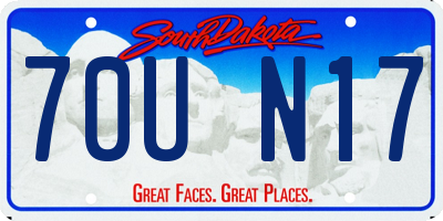 SD license plate 70UN17