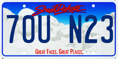 SD license plate 70UN23