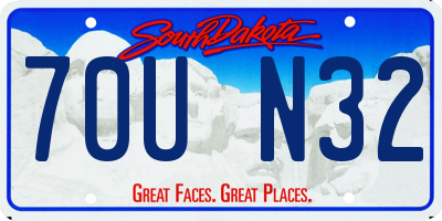 SD license plate 70UN32
