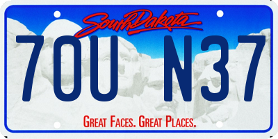 SD license plate 70UN37