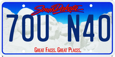 SD license plate 70UN40